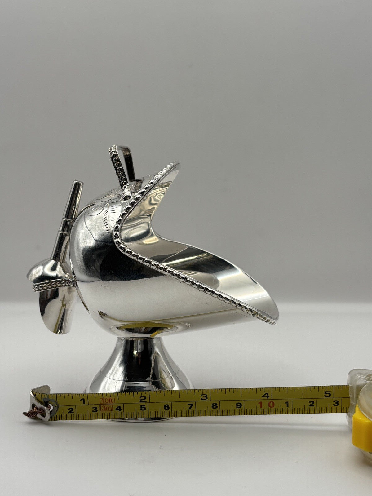 Silver Sugar Scuttle 1850s Antique Victorian Era Silver Plated Floral Design