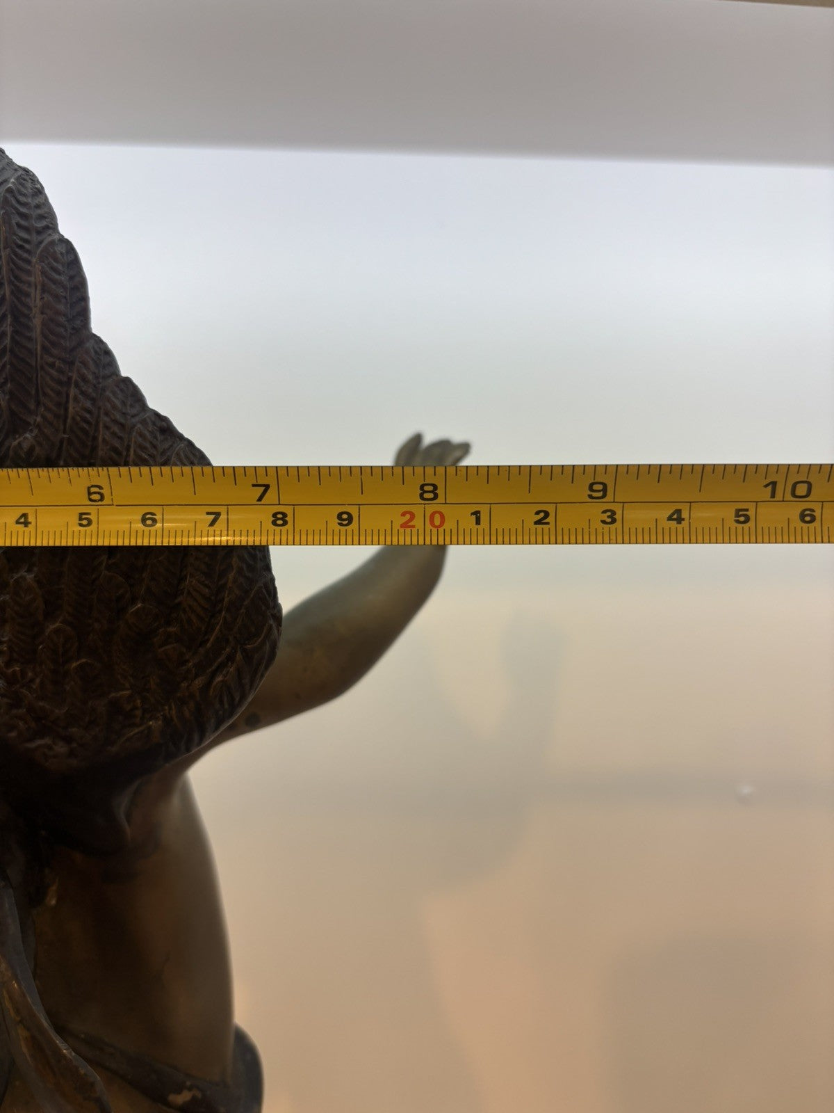 Vintage Cupid Ángel Bronze Sculpture Statue Figurine Art Deco