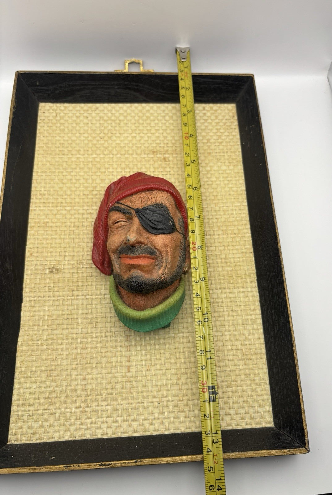 Vintage Bossons Smuggler Chalkware Head Wall Art Piece Hand Painted Made England