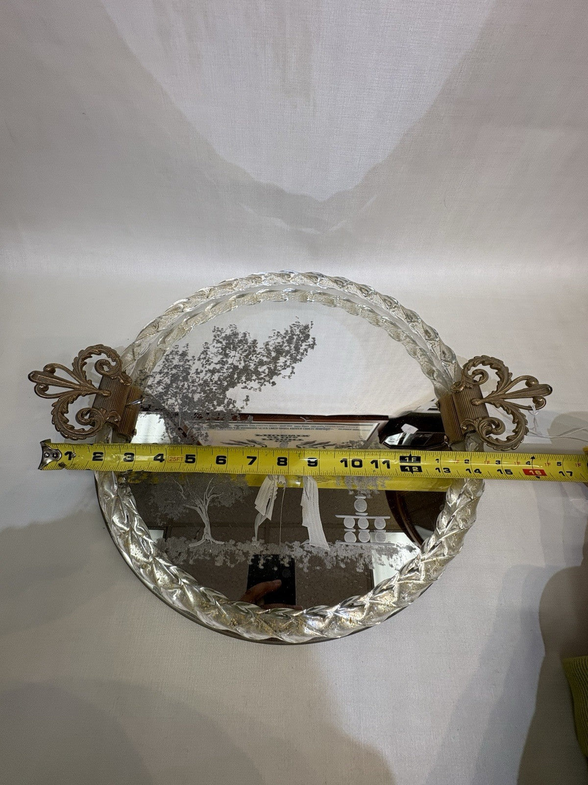 Barovier MCM Italian Mirror Murano Glass Tray Art Trinket Dish