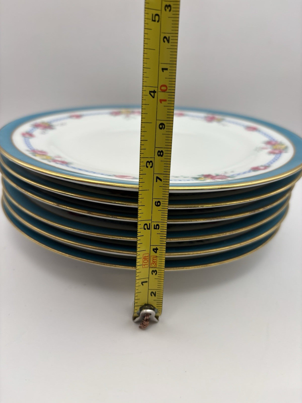 Set of 6 T&V Limoges Plate with A Floral Design France Antique Vintage Plates