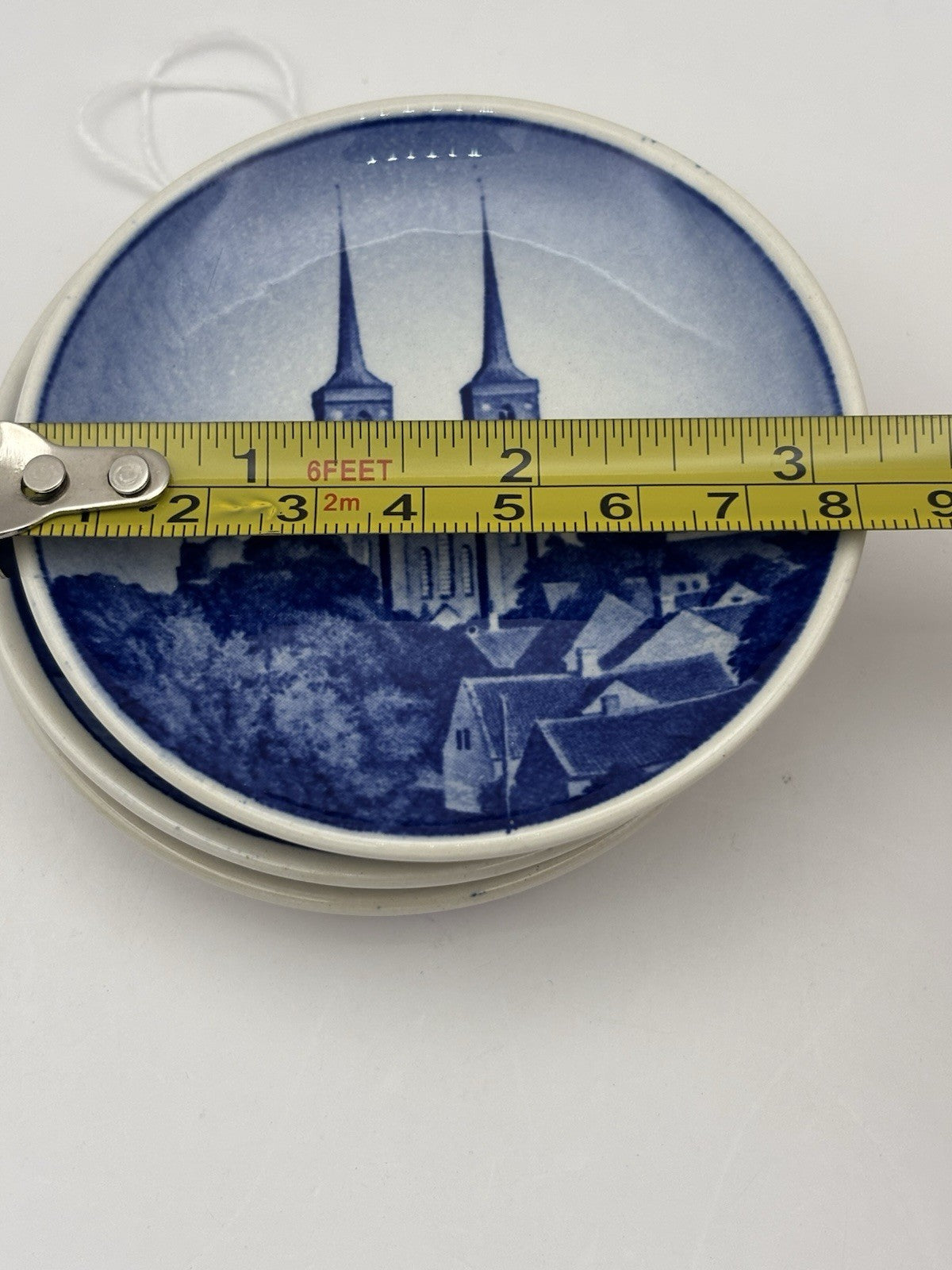 Vintage Royal Copenhagen Porcelain Miniature Plate Set of 3 Made In Denmark B/W