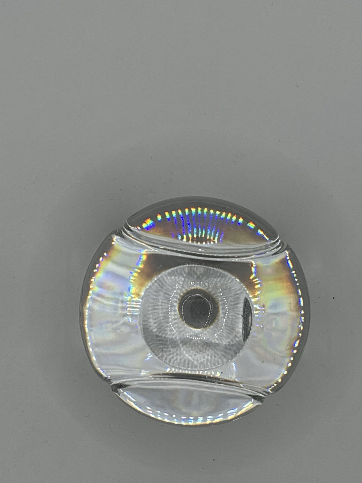 Tiffany&Co Tennis Ball Crystal Glass Paperweight Signed and With LAS initials