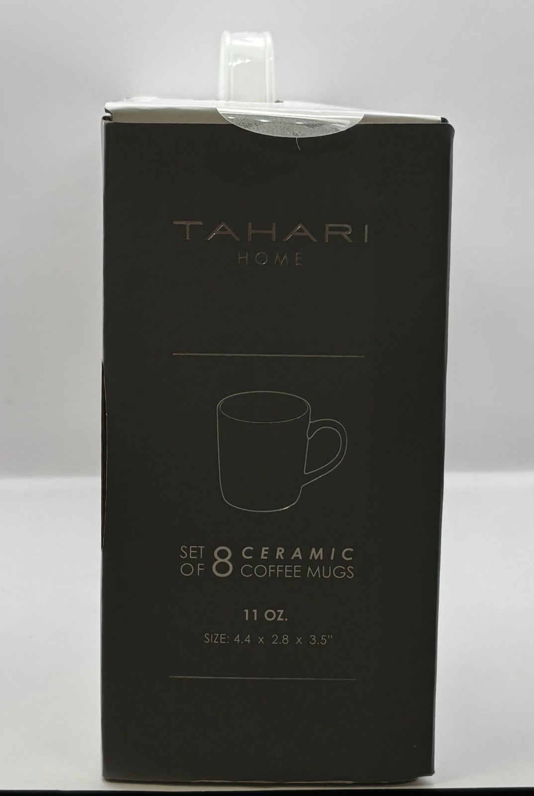 TAHARI Set Of 8 Coffee Mugs Ceramic Stoneware 11 0z / White
