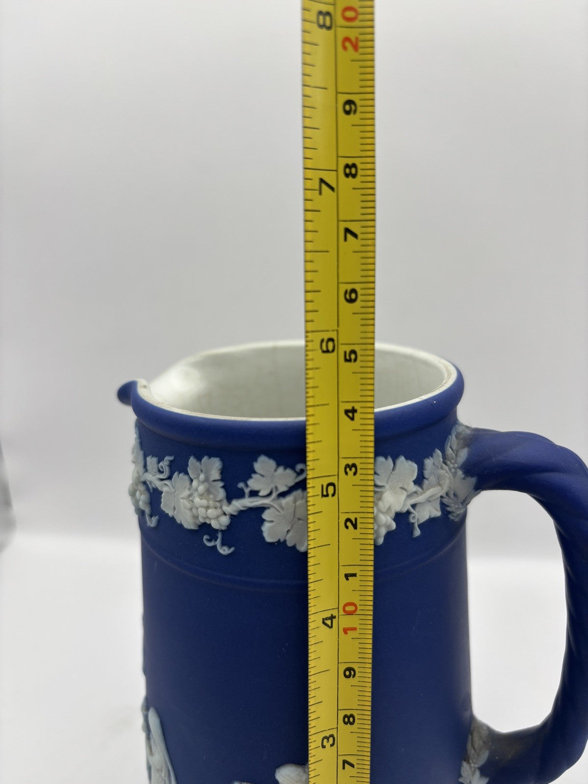 Antique Wedgwood Jasperware Cobalt Blue Pitcher 5 Inch Tall Made In England