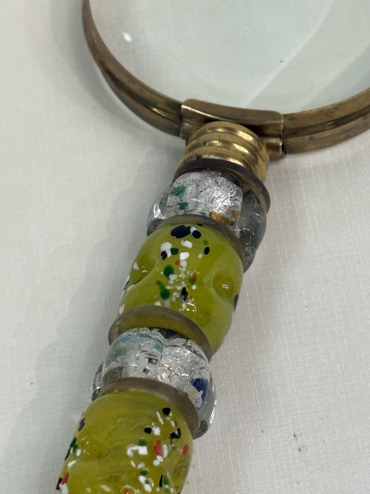 Vintage Magnifying Glass with A Beautiful Design Murano Style Italy Hand Blown