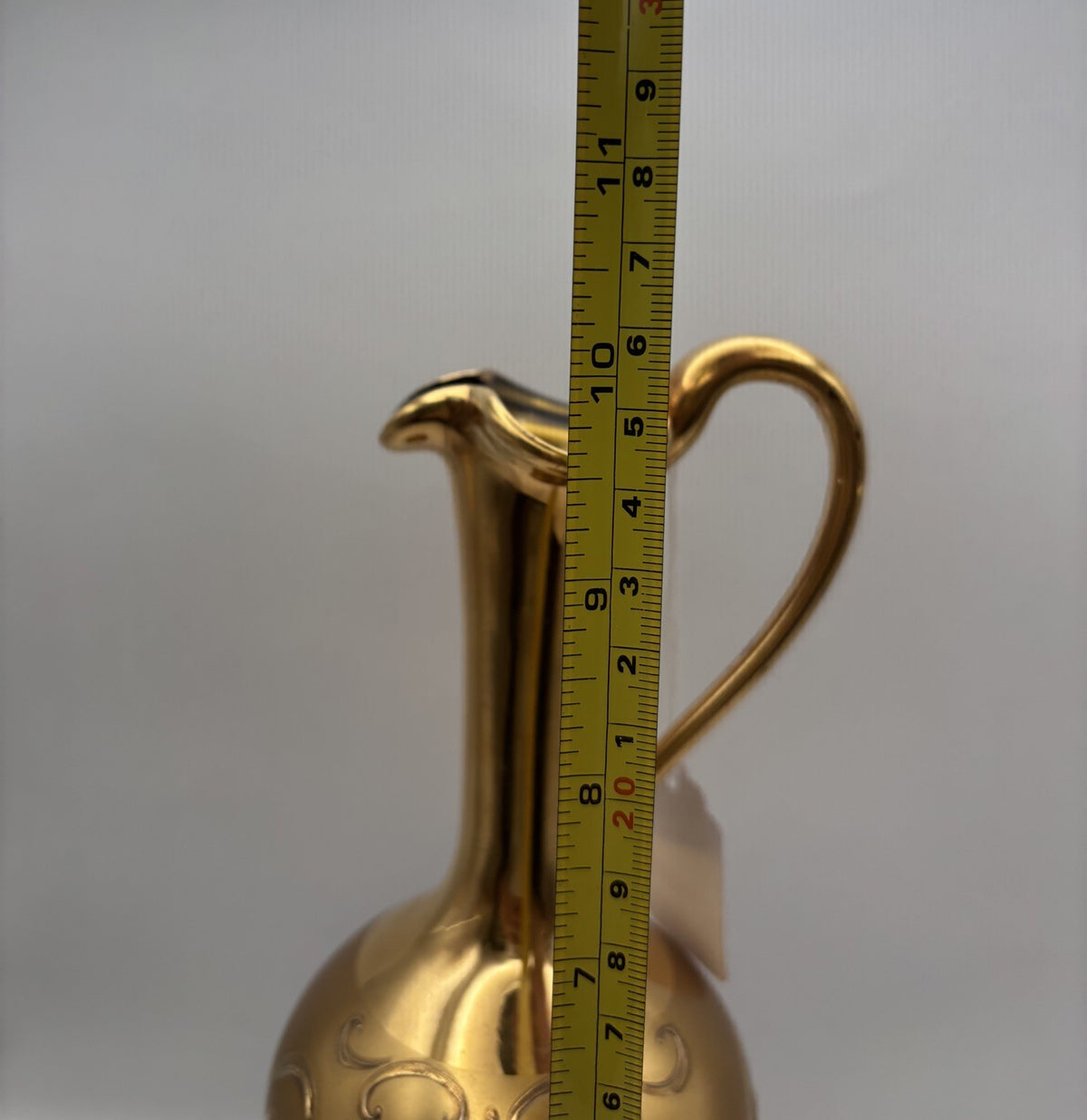 Art Deco Bohemia Glass Decanter with Stopper Czech Republic Vintage 9.8”