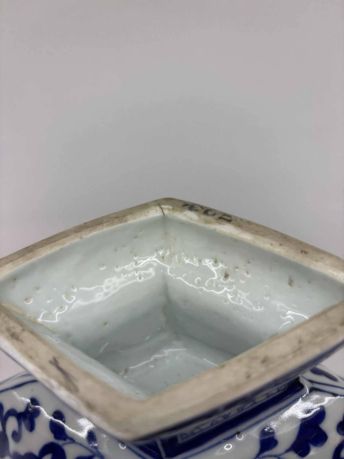 Vintage Chinese Blue and White Center Piece / Bowl Hand Painted Porcelain 4.7”
