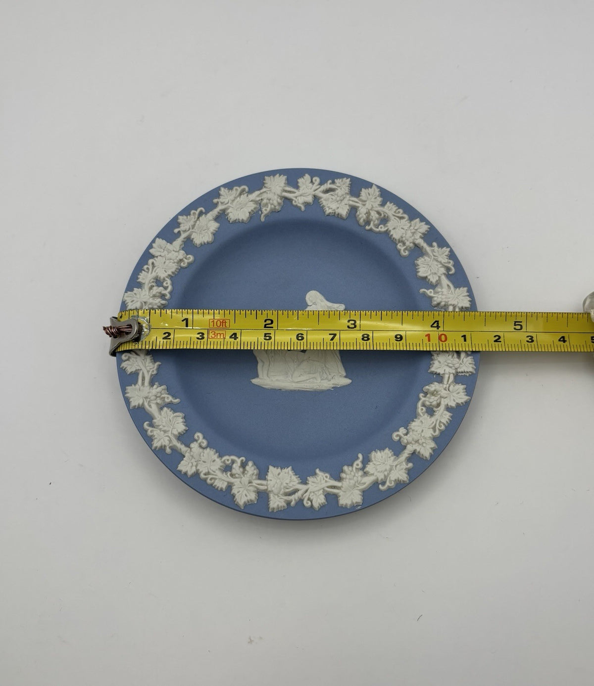 Wedgwood Blue Jasperware Trinket Dish 4.25" Vintage, Made in England