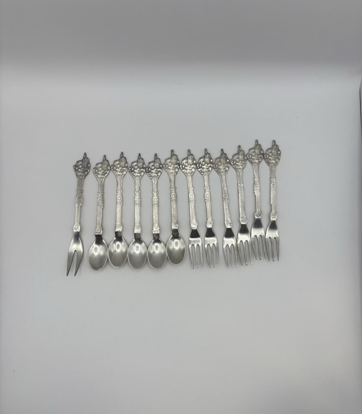 Judaism Silver Plated Forks Set of 12 Made In Israel Vintage