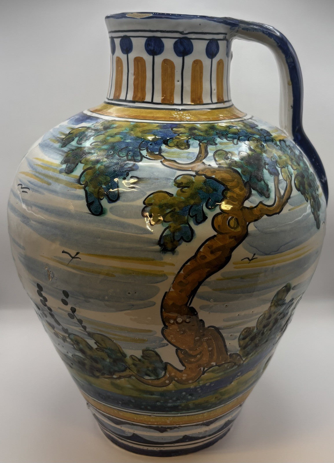 Talavera Italy Vase Hand Painted Floral Design 12’ Tall
