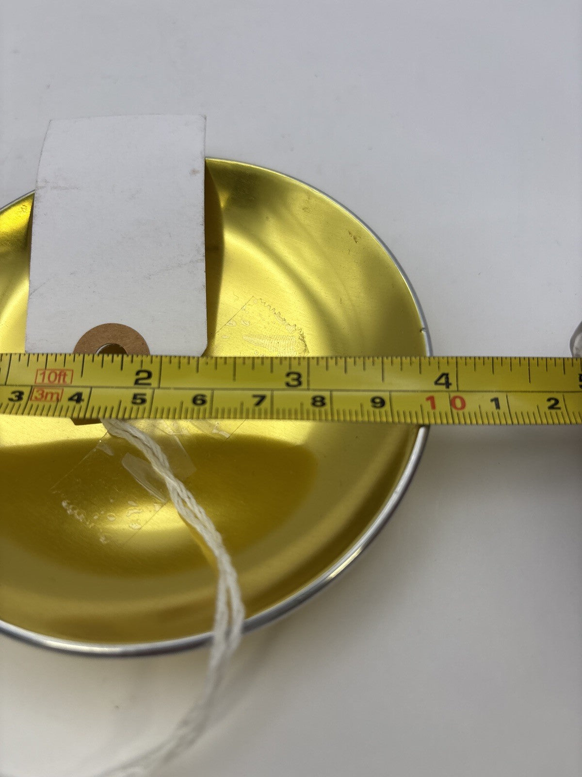 Aluminum Yellow/Gold Enamel Pa Olden Design Norway Etched Pinwheel Flower Plate