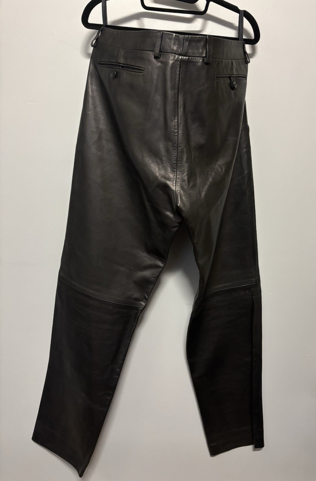 Black Leather Pants By Versace Women