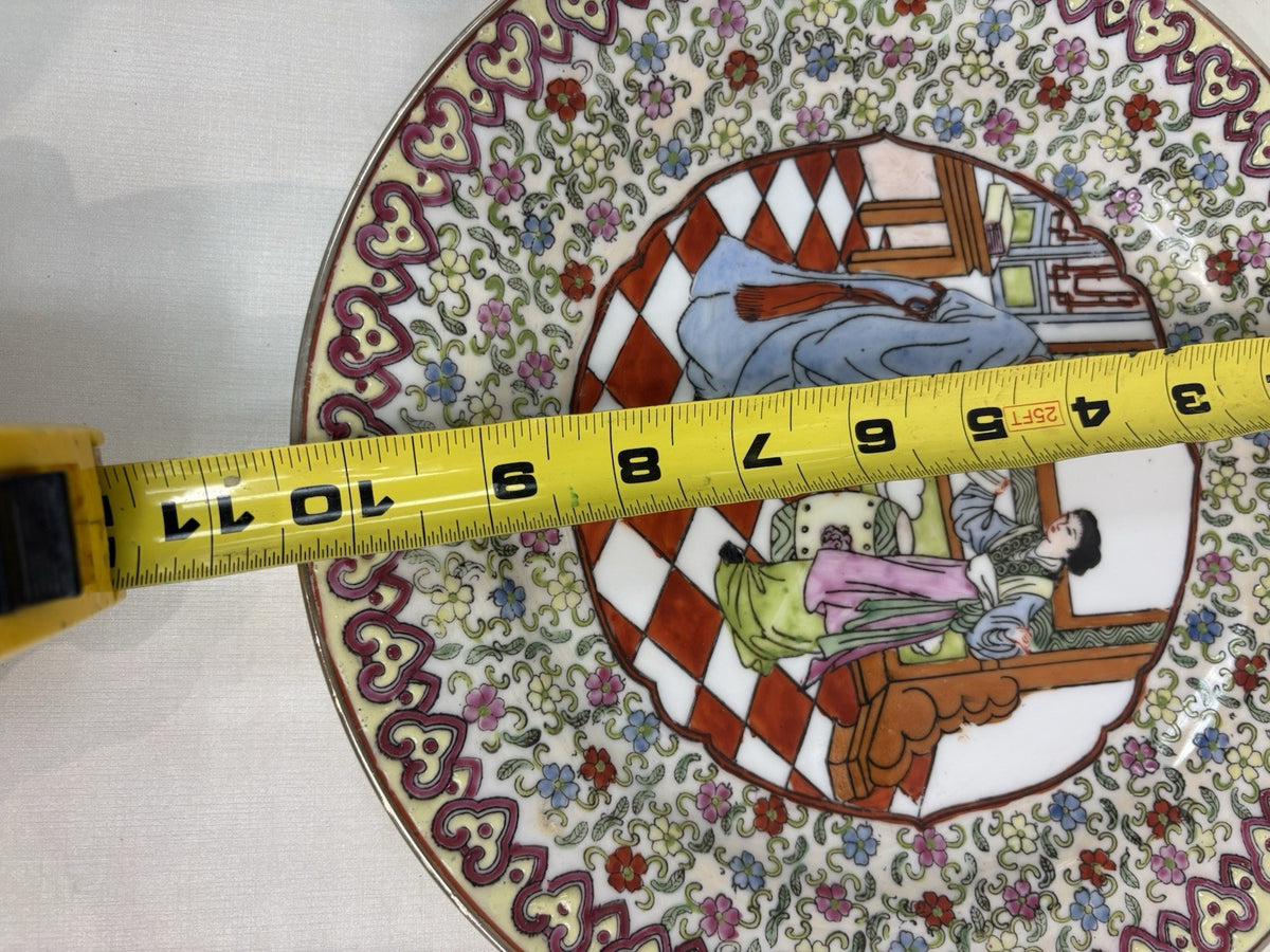vintage hand-painted Chinese porcelain plate 大清同治年製 10.5