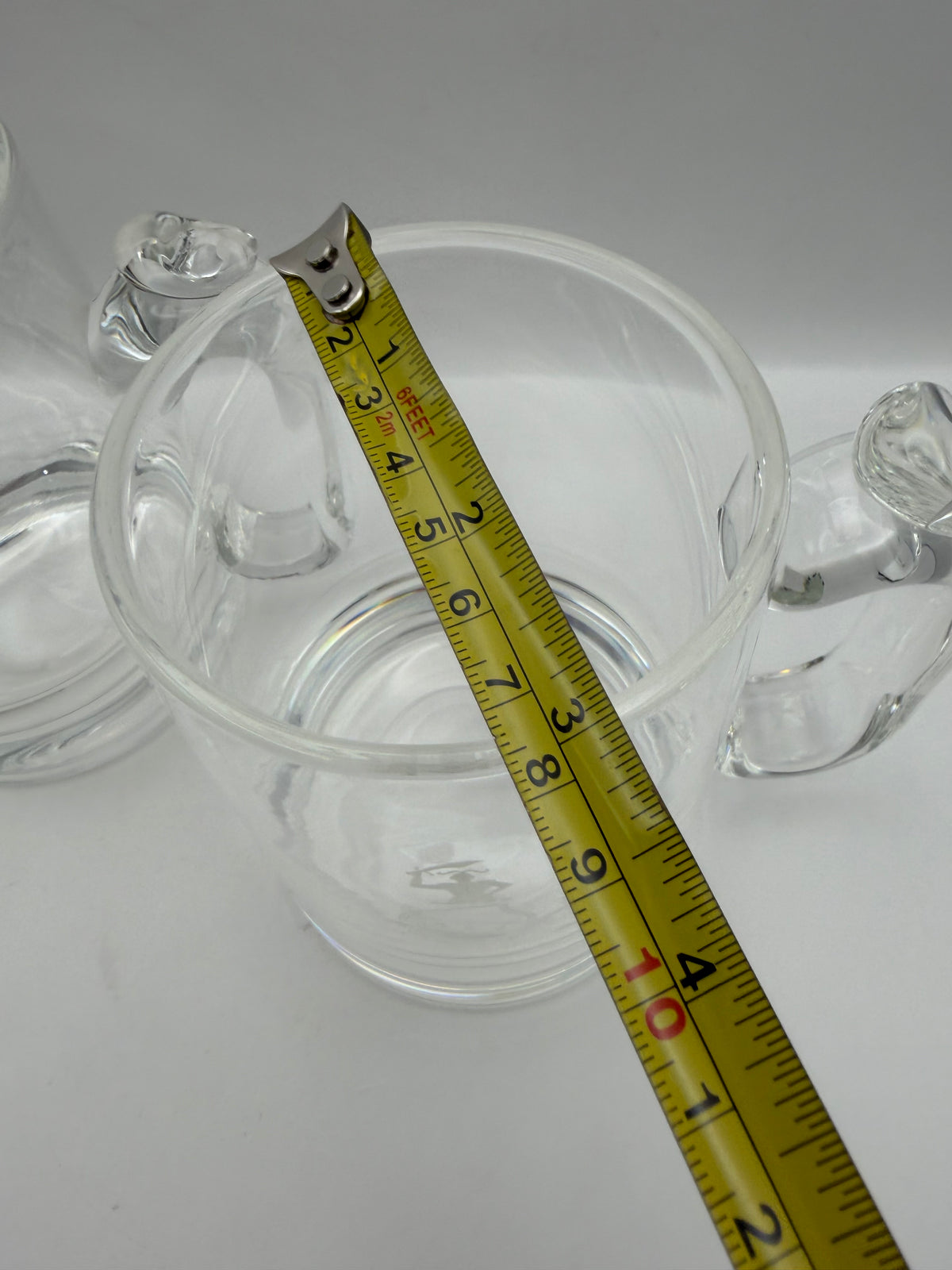 Steuben Set of 2 Clear Etched Glass Mugs w/ Handles Nautical Sailboat Sailor Design