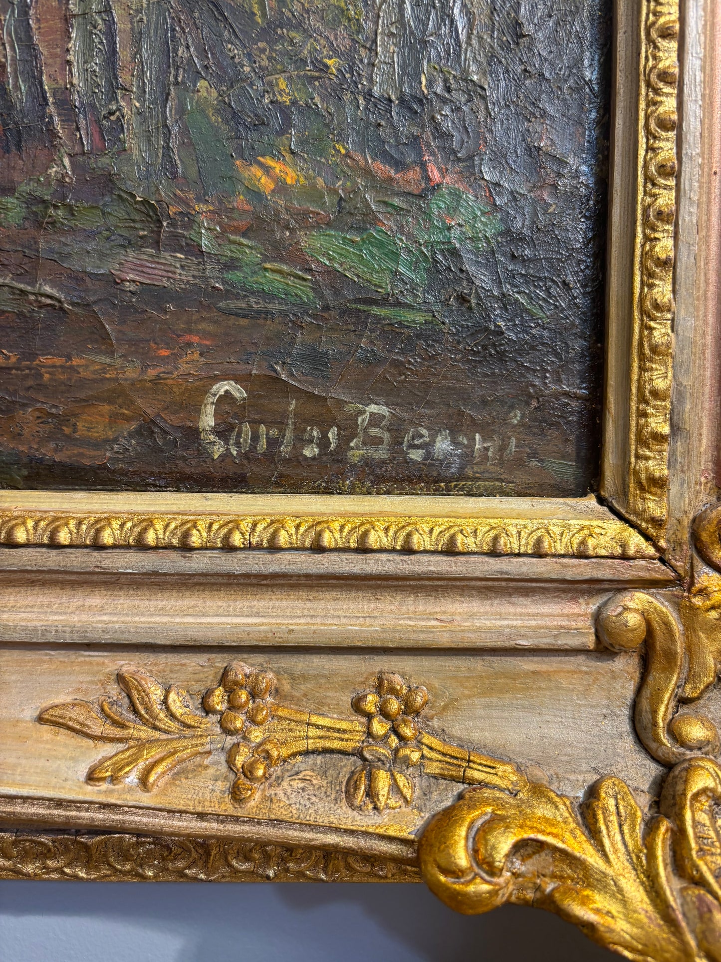 Antique oil on canvas panting- Carlos Benni signed