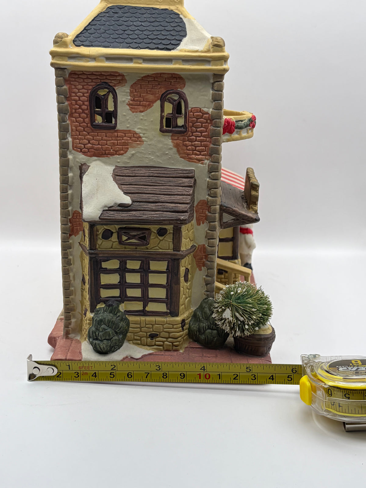 Christmas Village Bakery & Restaurant House, Ceramic Painted Chef, 9.5 x 8.75"