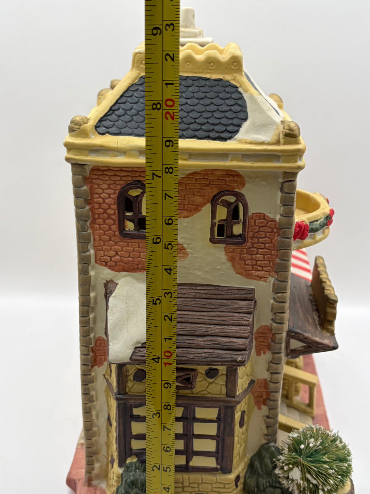 Christmas Village Bakery & Restaurant House, Ceramic Painted Chef, 9.5 x 8.75"
