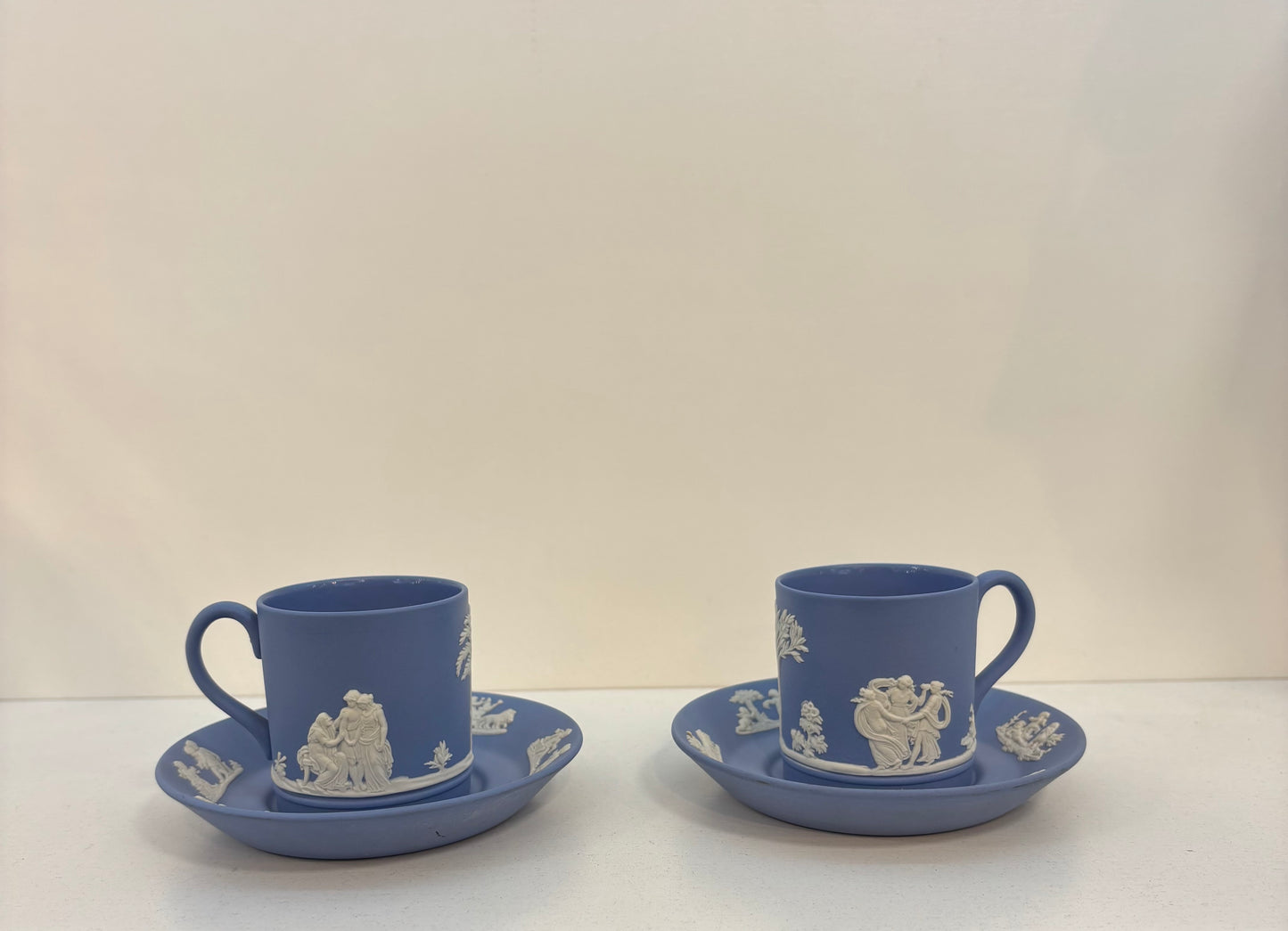 Vintage Blue Wedgwood Jasperware Coffee Pot / Teapot SET