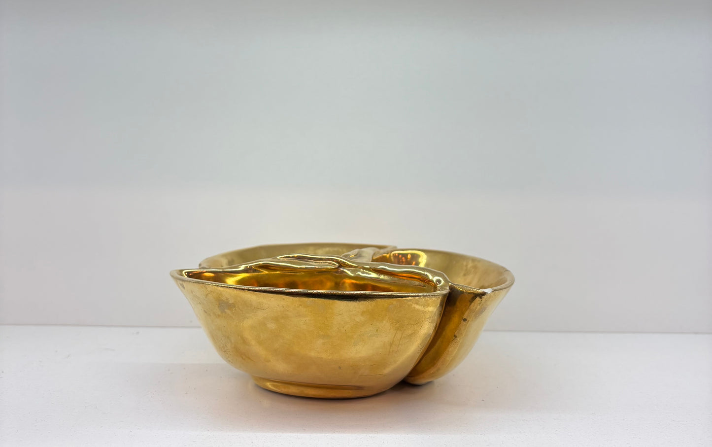 Mid Century Hazel Hannell Gold Studio Pottery Dish