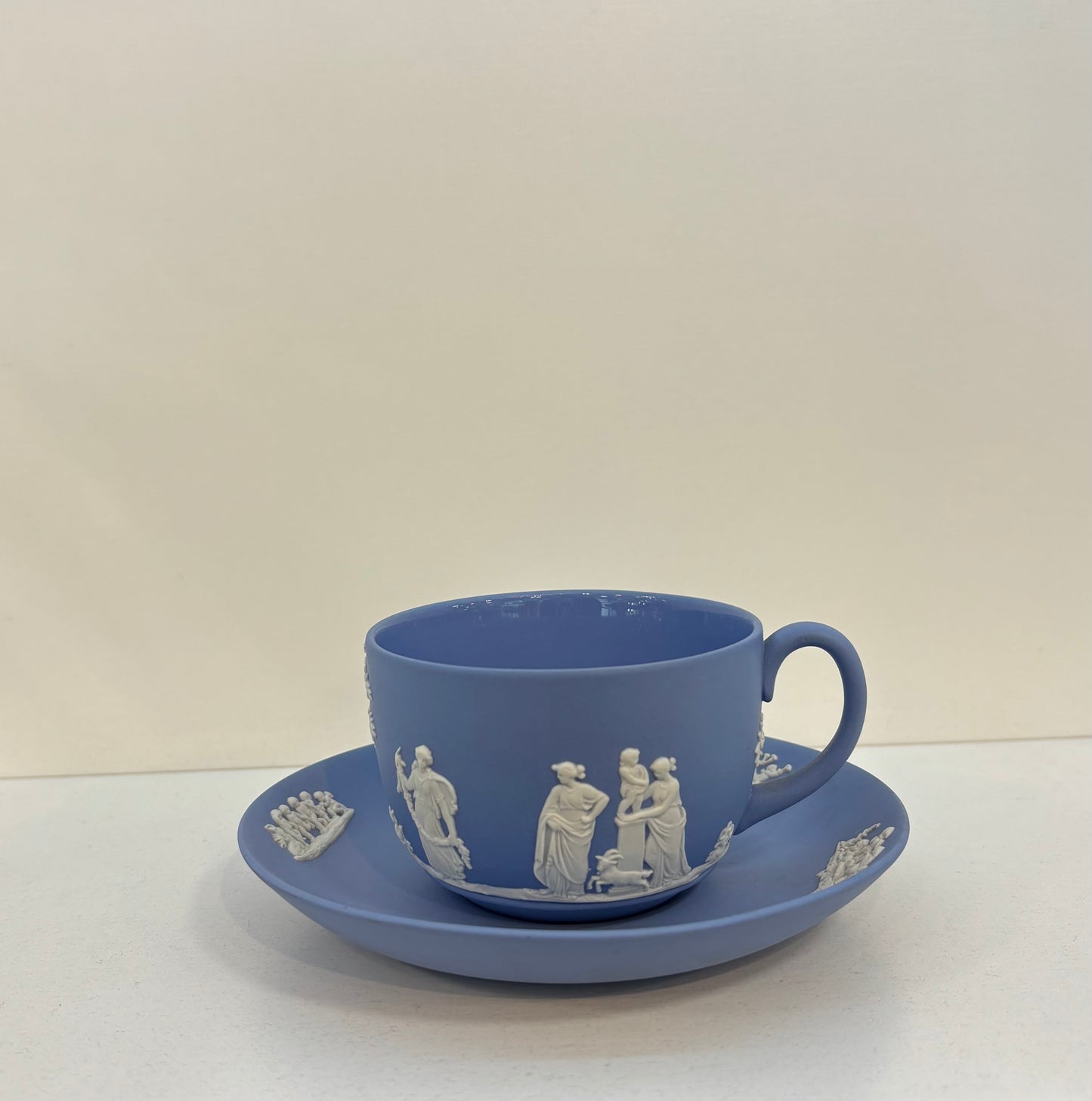 Vintage Blue Wedgwood Jasperware Coffee Pot / Teapot SET