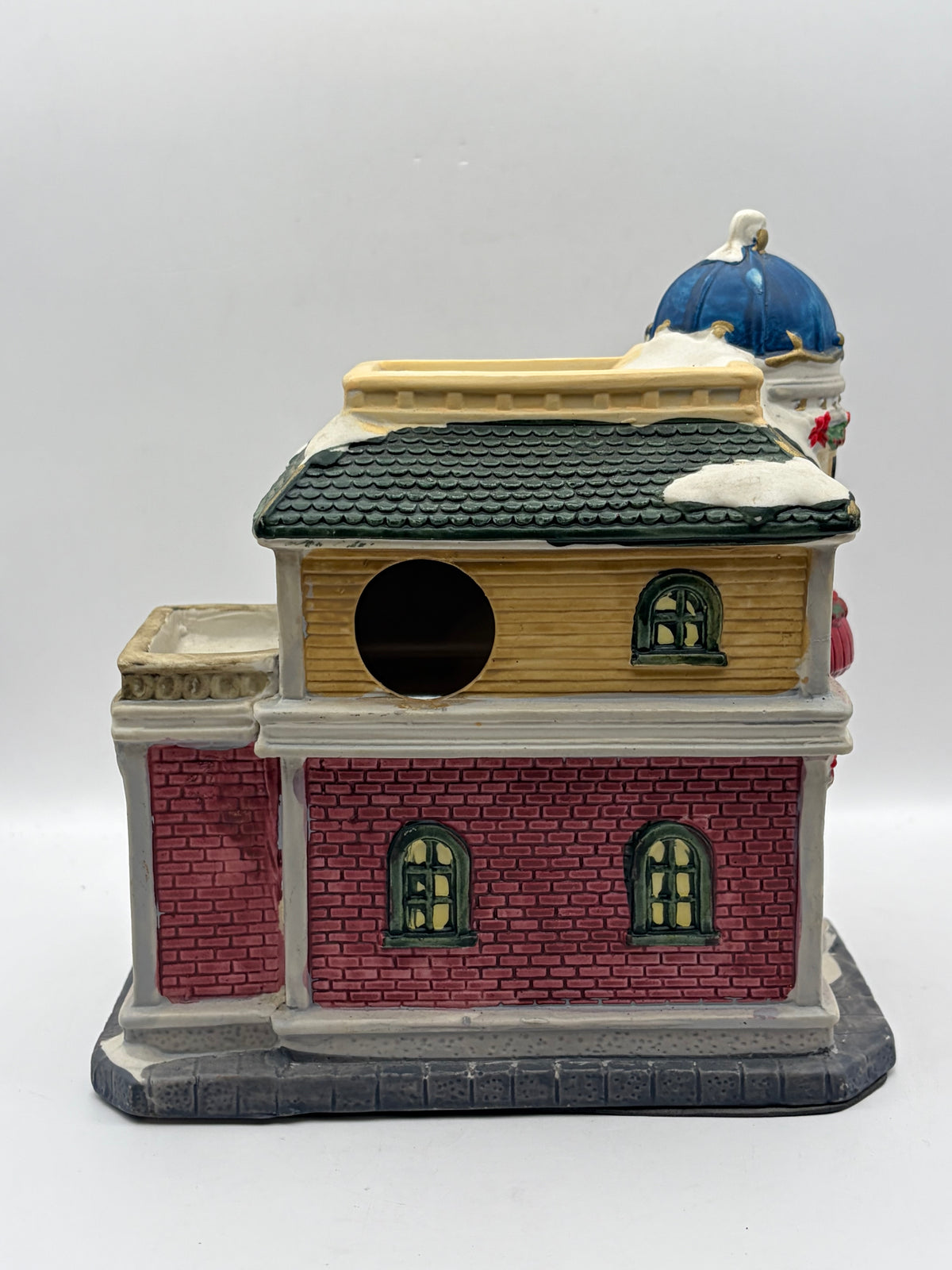 Hand Painted Ceramic Christmas Village Toy Shop House "Tandy's Dandy Toys" 8in