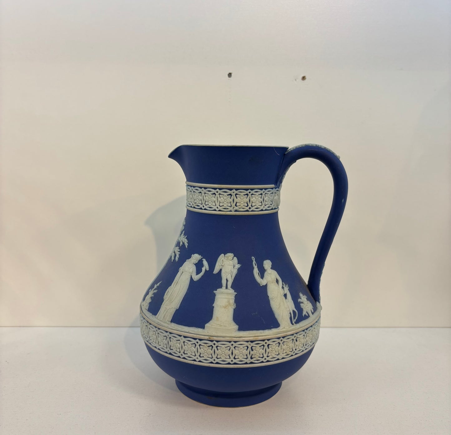 Royal Dark Blue Wedgwood Jasperware Dipped Water Pitcher