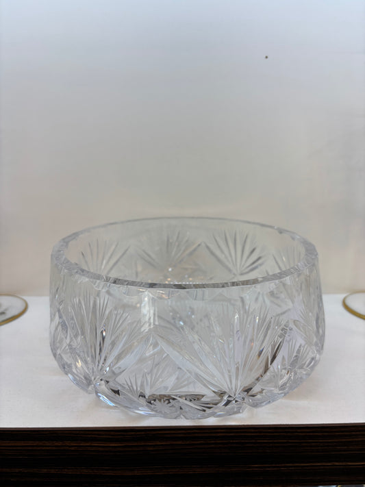 Vintage Crystal Cut Round Bowl