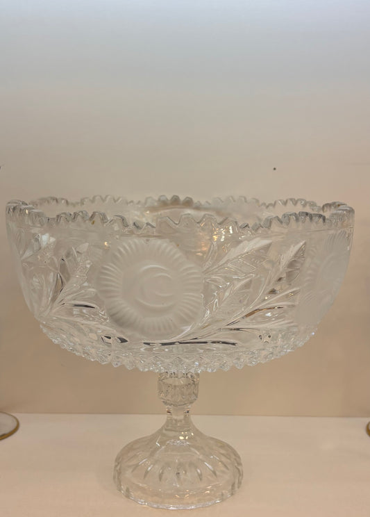 The Rose Collection Pedestal Compote Dish 24% Handcut Lead Crystal