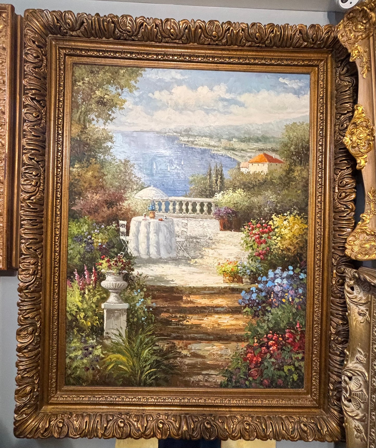 Vintage oil in canvas painting.