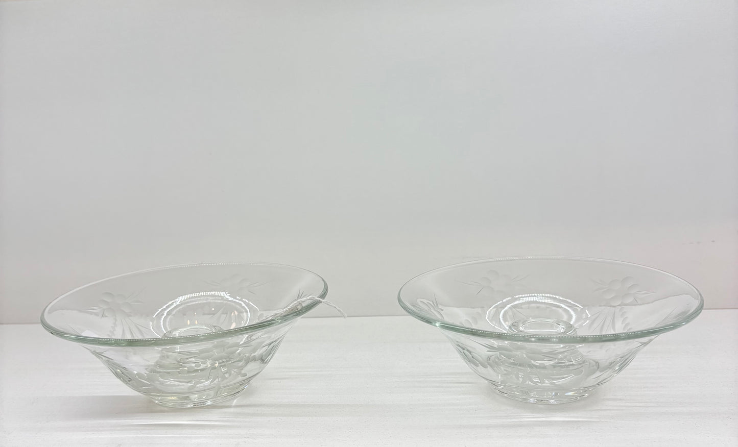 Pair of Vintage Glass Candle Holders