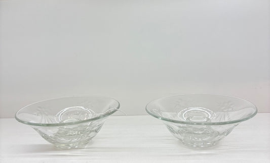 Pair of Vintage Glass Candle Holders