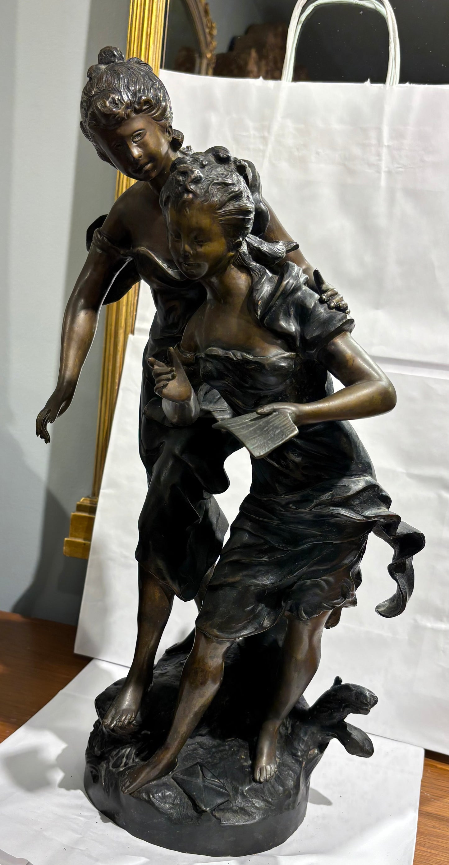 Auguste Moreau French Bronze Statue