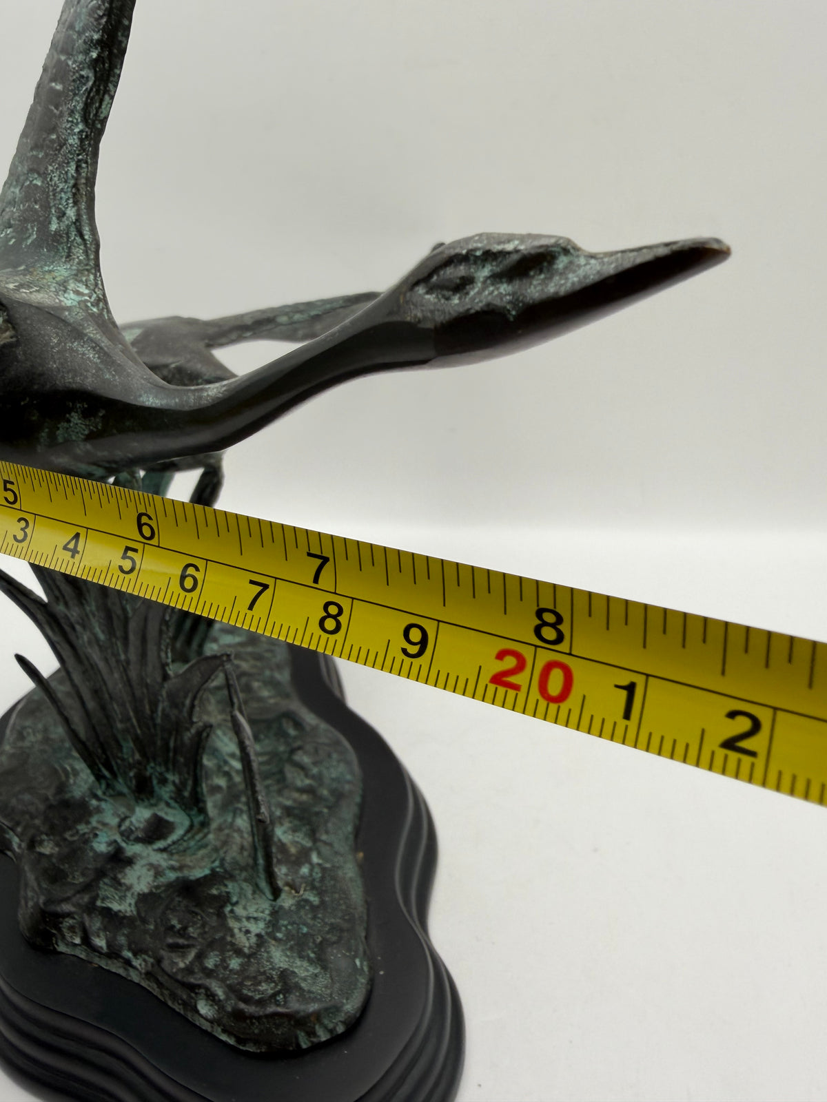 Beautiful Gatco Solid Brass Statue - 2 Birds Flying on Wood Base