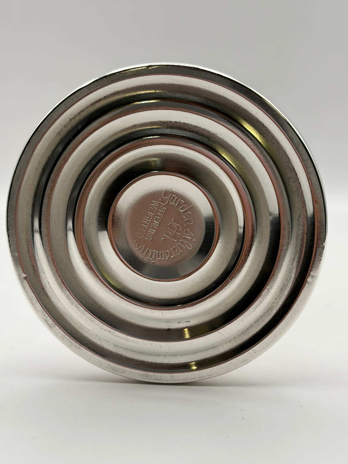Vintage Yarden Silversmiths Sterling Weighted Etched Bud Vase.