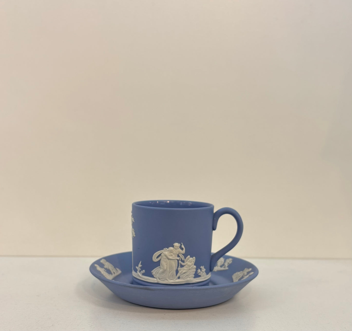 Vintage Blue Wedgwood Jasperware Coffee Pot / Teapot SET