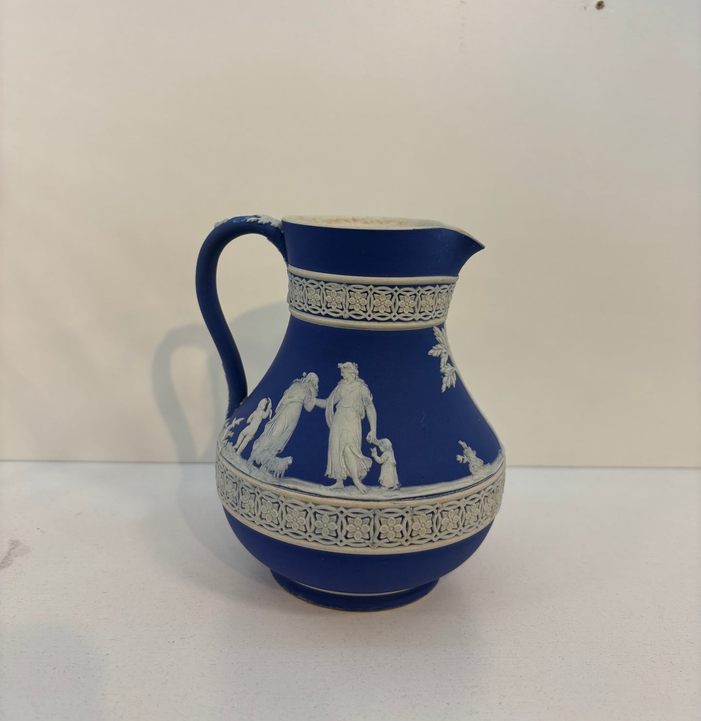 Royal Dark Blue Wedgwood Jasperware Dipped Water Pitcher