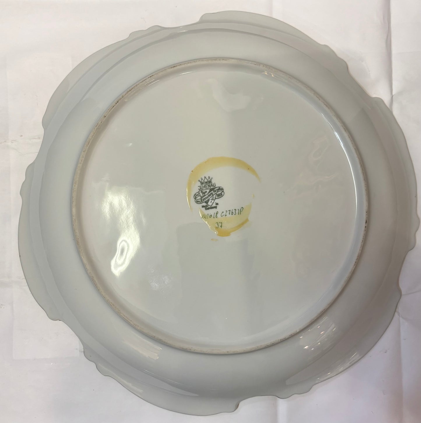 Vintage JLMENAU Graf Von HENNEBERG Germany Heavy Gold FLORAL 11 3/4d Platter