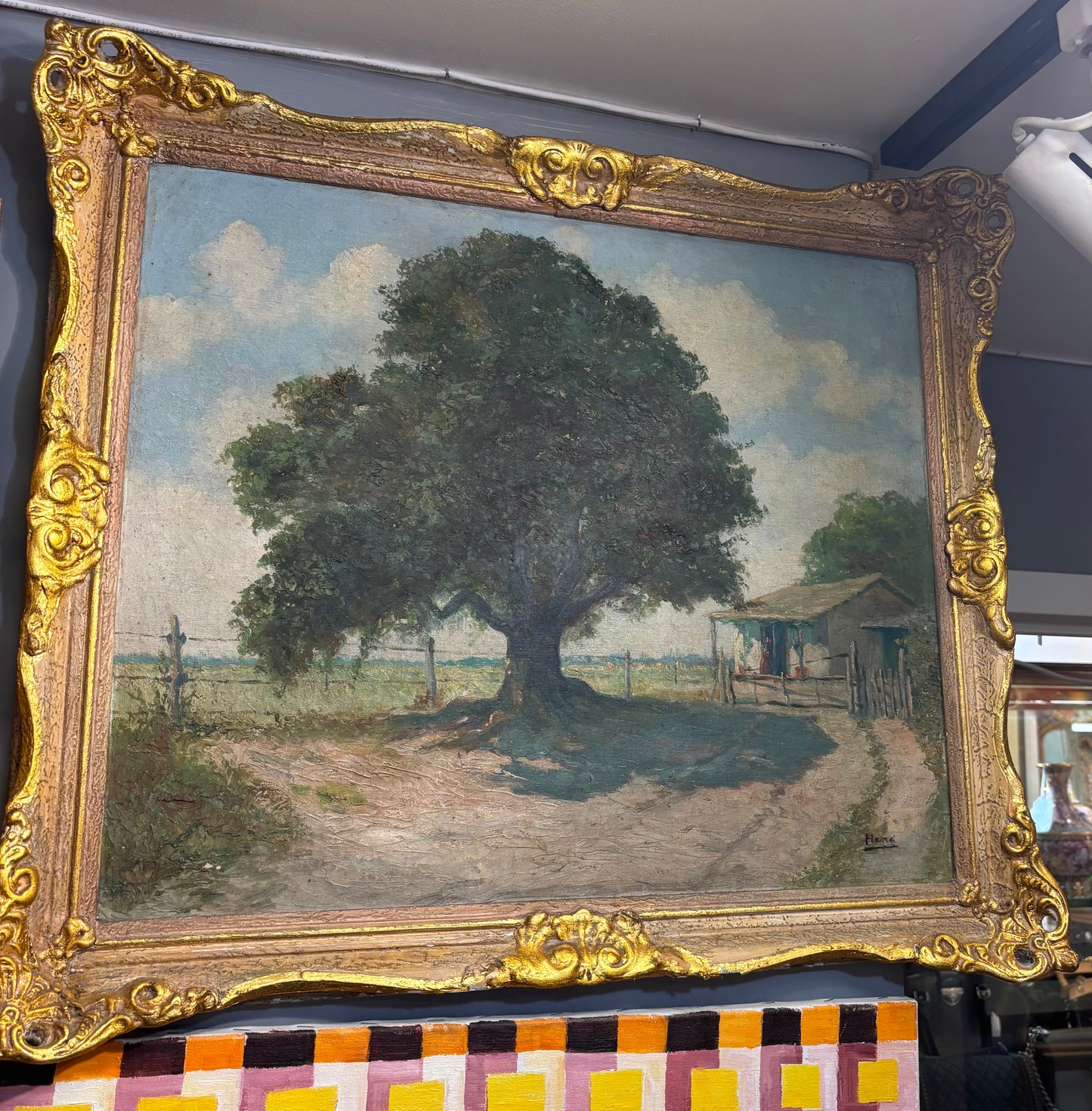 Vintage landscape oil painting  - signed hend