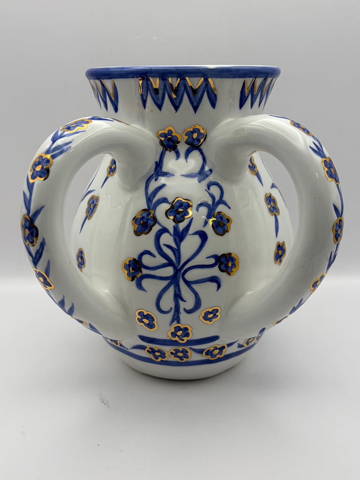 Judaism Hebrew Inscribed Plate Set w/ Kiddush Cup & Ceramic Holders