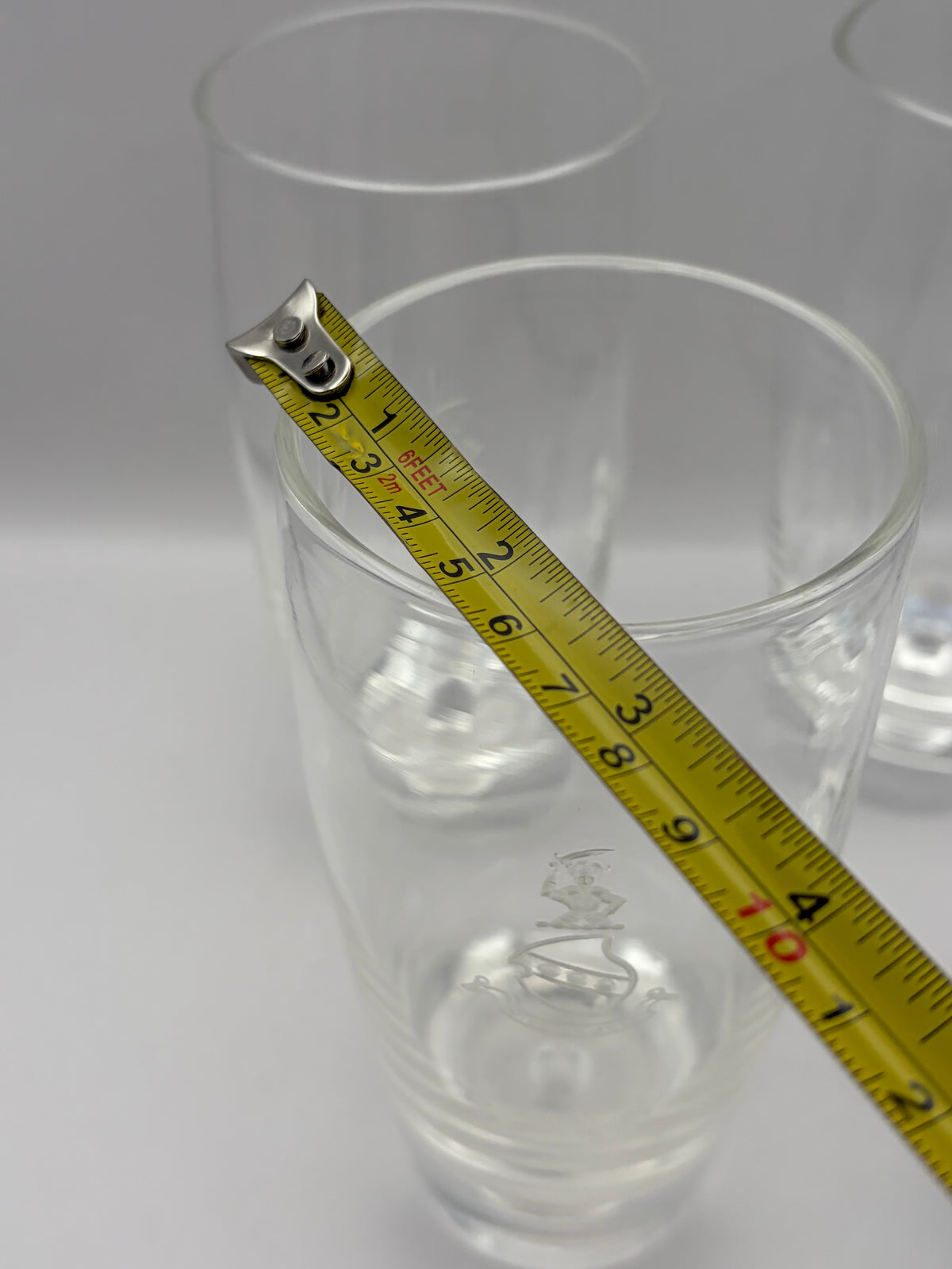 Steuben Set of 4 Clear Etched Sailing Ship Highball Drinking Glasses 6 in