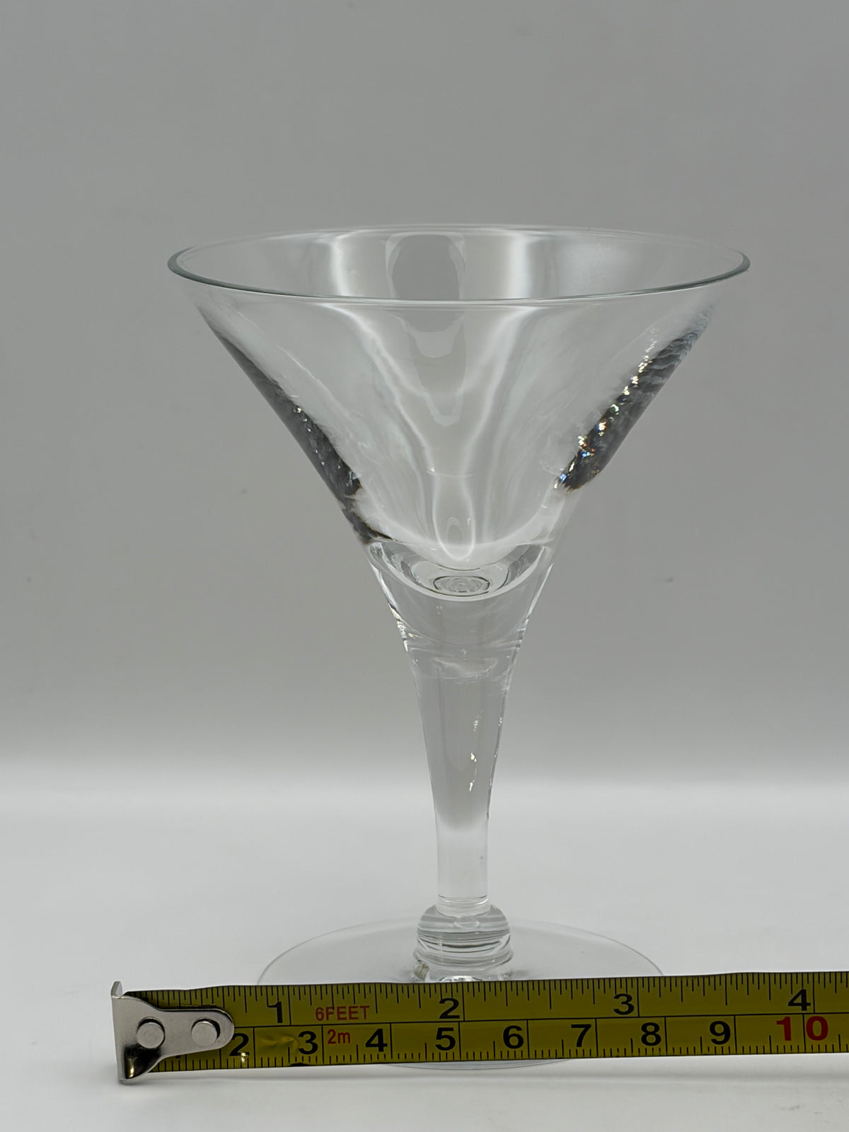 Set of 9 Clear Glass Martini Glasses Classic Tapered Round 5.5 in Tall