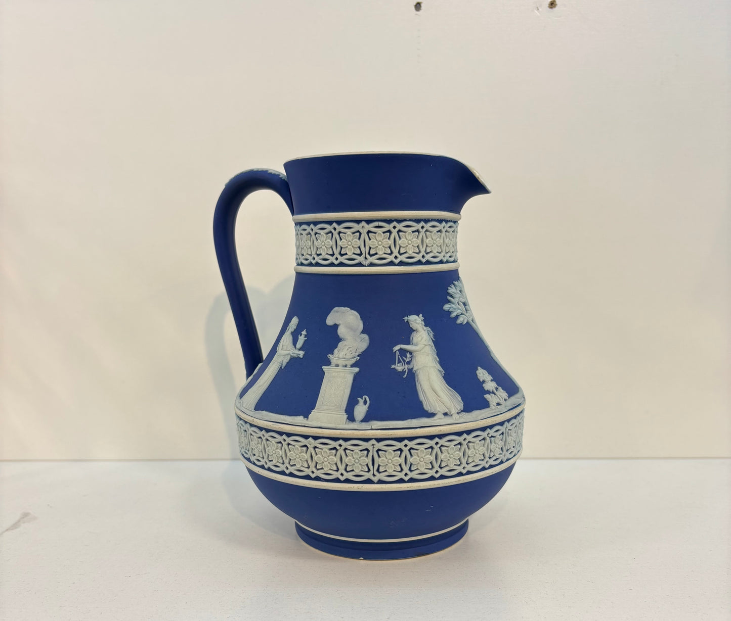 Royal Dark Blue Wedgwood Jasperware Dipped Water Pitcher