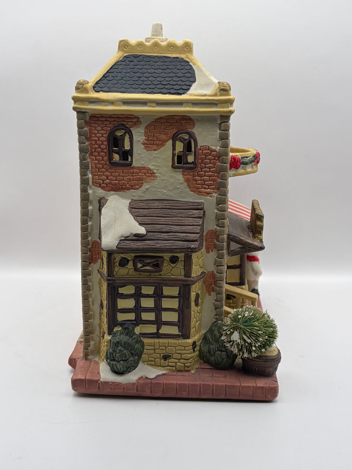 Christmas Village Bakery & Restaurant House, Ceramic Painted Chef, 9.5 x 8.75"