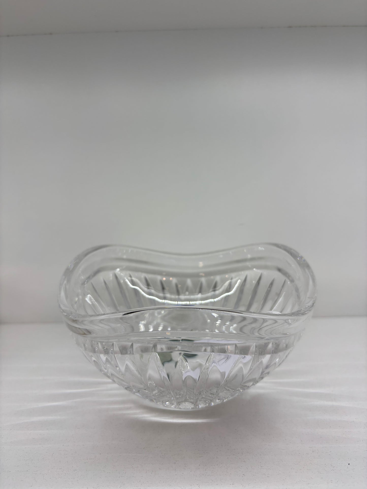 Vintage Mikasa crystal triangular bowl