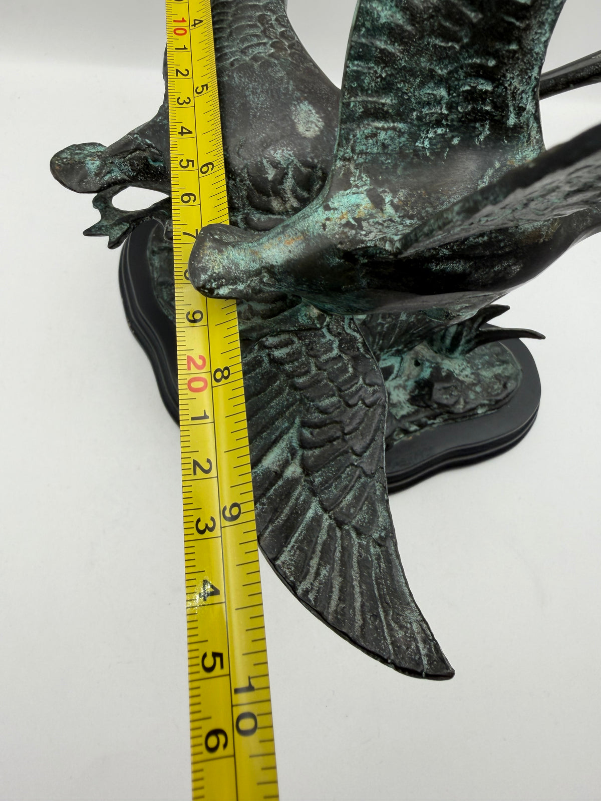 Beautiful Gatco Solid Brass Statue - 2 Birds Flying on Wood Base