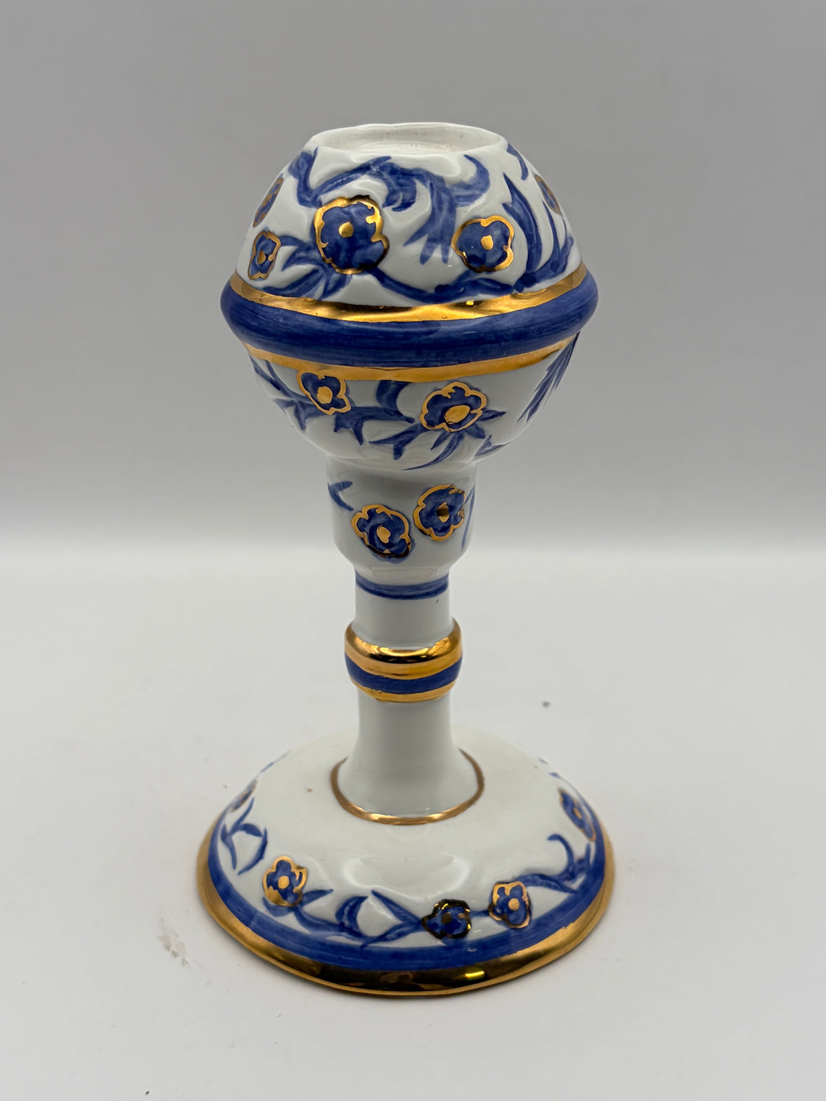 Judaism Hebrew Inscribed Plate Set w/ Kiddush Cup & Ceramic Holders