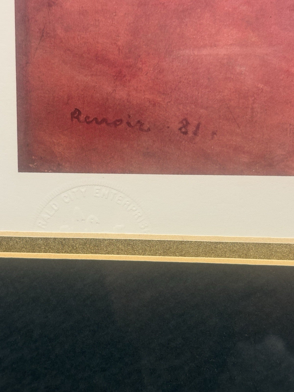 Pierre Auguste Renoir Mother -N- Child Oil On Canvas Painting with Frame Signed