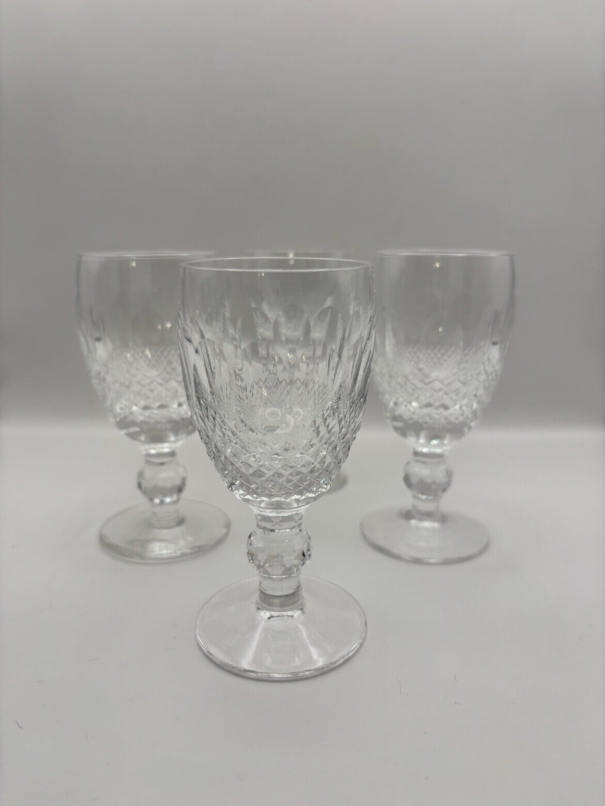 Crystal Colleen by Waterford Short Stem Diamond- Cut Patter Glasses Set of 3