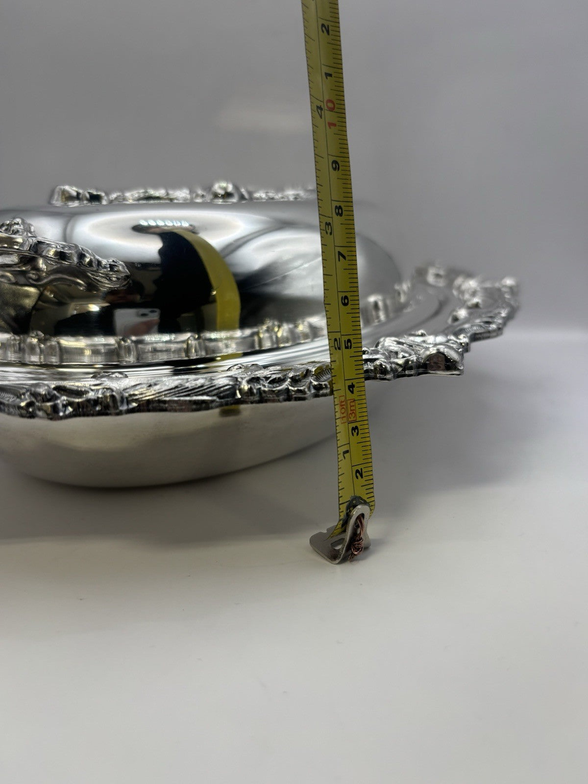 Victorian-style Silver-plated Covered Serving Dish with Lid